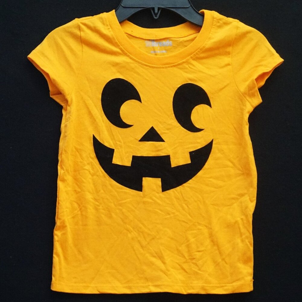 10 Threads Orange Pumpkin Cotton Short Sleeve Tee Girl’s Size 7